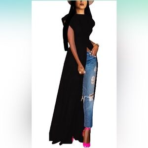 Womens Casual Crew Ncek Short Sleeve black blouse